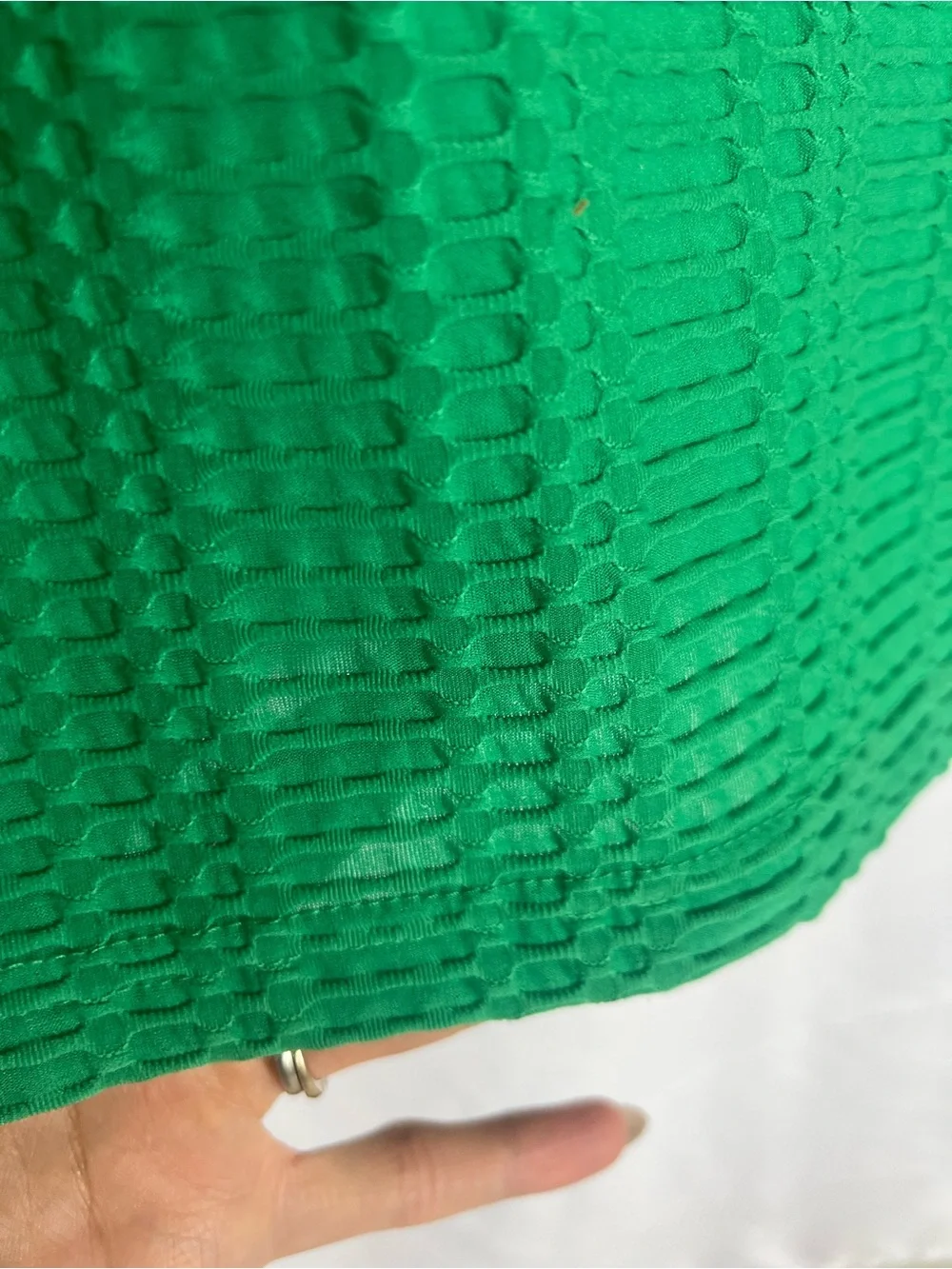 Sharagano Textured Green Sleeveless Midi Dress